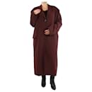 Burgundy duster coat - size UK 16 - Autre Marque