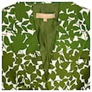 Michael Kors Printed Short Sleeve Blazer in Green Cotton