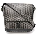 Goyard Grand Bleu MM Coated Canvas Leather Shoulder Bag