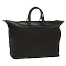 FENDI Zucchino Canvas Boston Bag Dark Brown Black Silver Auth bs19297 - Fendi