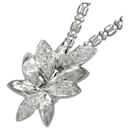 K18WG Diamond Leaf Motif Long Necklace - Autre Marque