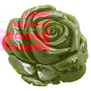 K18YG Rose Motif Pendant Brooch with Coral - Autre Marque