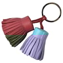 Hermes Carmen Uldos Keyring Tassel Charm Bordeaux/Light Blue - Hermès