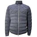 Moncler Choquart Logo Patch Down Jacket in Navy Blue Polyamide