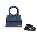 Jacquemus Sac Chiquito Noeud Dark Blue Canvas Chiquito Knot Hand shoulder bag New