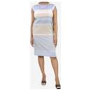 Multicolour sleeveless silk striped midi dress - size UK 12 - Autre Marque