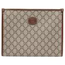 Gucci GG Supreme Clutch Bag Beige/Brown
