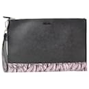 Prada Saffiano Banana Print Clutch Bag