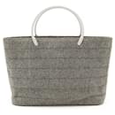 Chanel Tweed Canvas Handbag Metal Handle