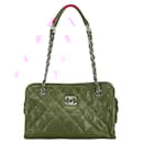 Chanel Caviar Matelasse Chain Shoulder Bag Red