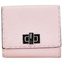 Fendi Selleria Peekaboo Bifold Wallet Pink Leather
