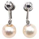 Grace Fujimi Silver White Pearl Earrings - Autre Marque