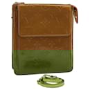 LOUIS VUITTON Monogram Vernis Motto Accessory Pouch Bronze M91138 LV Auth 98365 - Louis Vuitton
