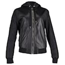 Dolce & Gabbana Zipped Hooded Jacket in Black Leather 