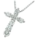 Platinum Pt900 Diamond Cross Necklace - Autre Marque