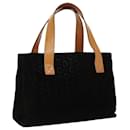 CELINE C Macadam Canvas Hand Bag Suede Black Silver Auth fm4020 - Céline