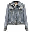 Gucci denim jacket with floral logo lining
