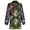  Alexander Mcqueen Printed Knitted Mini Dress with Scarf in Multicolor Silk