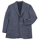 DEPETRILLO Cotton Wool Tailored Jacket Blue Check - Autre Marque