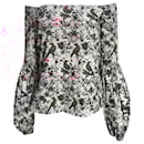 Caroline Constas Gisele Printed Blouse in Red Cotton - Autre Marque