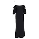  Alexander Mcqueen Maxi Off-Shoulder Dress in Black Viscose