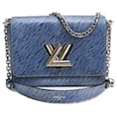 Bolsa de ombro Louis Vuitton Epi Denim Twist MM com corrente