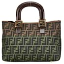 Fendi Zucca Handbag in Khaki and Black