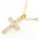 Agate Diamond Cross Pendant Necklace K18 YG - Autre Marque