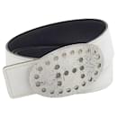 Ceinture en cuir réversible Hermes Evelyne noire et blanche - Hermès