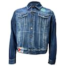 Saint Laurent Patch Jacket in Blue Cotton Denim