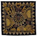 Hermes Silk Scarf L'Or des Chefs Black Gold - Hermès
