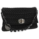 Miu Miu Matelasse Bijoux Shoulder Bag Leather Black Auth am7147A