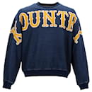 Kapital Denim-Trimmed Logo-Print Sweatshirt in Blue Cotton - Autre Marque