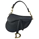 Dior Mini Saddle Bag in Black Leather 