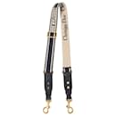 Dior Logo Embroidered Book Shoulder Strap in Navy Blue Cotton