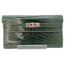 Hermes Alligator Kelly Wallet Green - Hermès