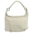 FENDI Zucchino Canvas Shoulder Bag White Auth 100795 - Fendi