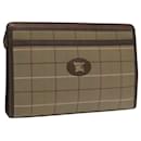 Burberrys Nova Check Clutch Bag Canvas Beige Brown Auth bs20256 - Autre Marque