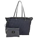 FENDI Zucca Canvas Tote Bag Gold Navy Auth ep6478 - Fendi