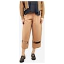 Light brown wide-leg cut-out trousers - size S - Autre Marque