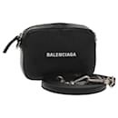 BALENCIAGA Cash Mini Shoulder Bag Leather Black Silver 640539 Auth bs19961 - Balenciaga