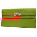 Hermes Chevre Mysore Kelly Wallet Orange - Hermès