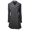 Dolce & Gabbana Double Breasted Coat in Black Wool