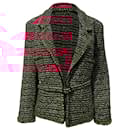 Chanel Textured Belted Jacket in Red Wool