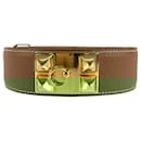 Hermes Leather Medor Belt Brown Gold - Hermès