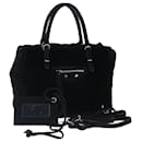 BALENCIAGA Hand Bag Suede 2way Black Silver 305572 Auth ki5224 - Balenciaga
