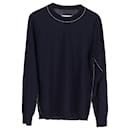  Maison Margiela Knitted Crewneck Sweater in Navy Blue Wool - Maison Martin Margiela