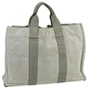 HERMES New Fourre Tout MM Tote Bag Canvas Gray Auth ti2459 - Hermès
