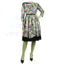 Multicolour wool-blend floral midi dress  - size UK 10 - Louis Vuitton