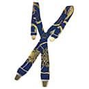 Hermes Navy Silk Suspenders for Women - Hermès